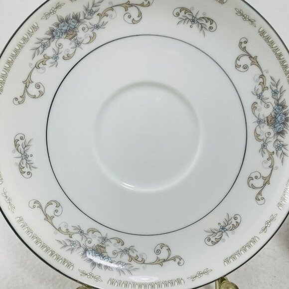 Vintage Wade Diane Cup Saucer 6” Set Lot 12 Plate Dish Serving Flower Circa 1980 - Picture 5 of 10
